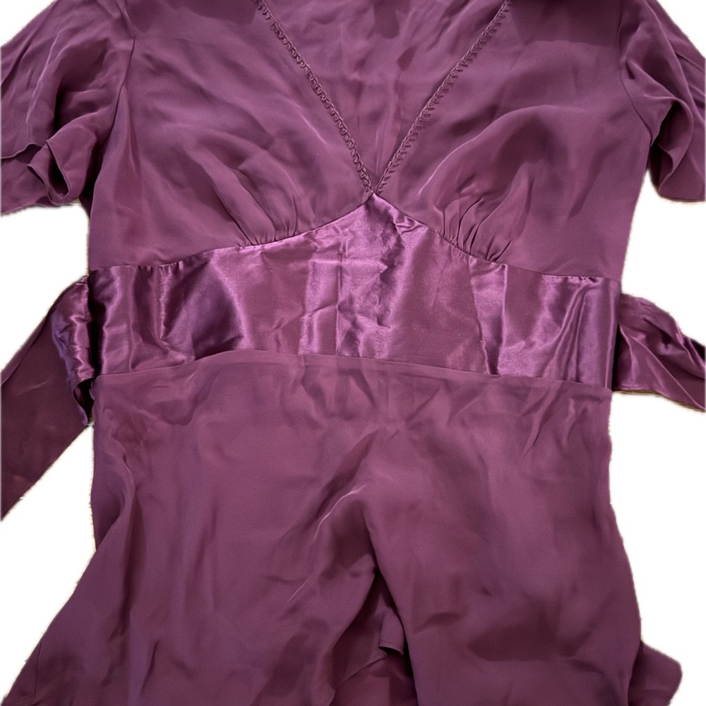 Express Purple Blouse with Wrap Style and V-Neckline